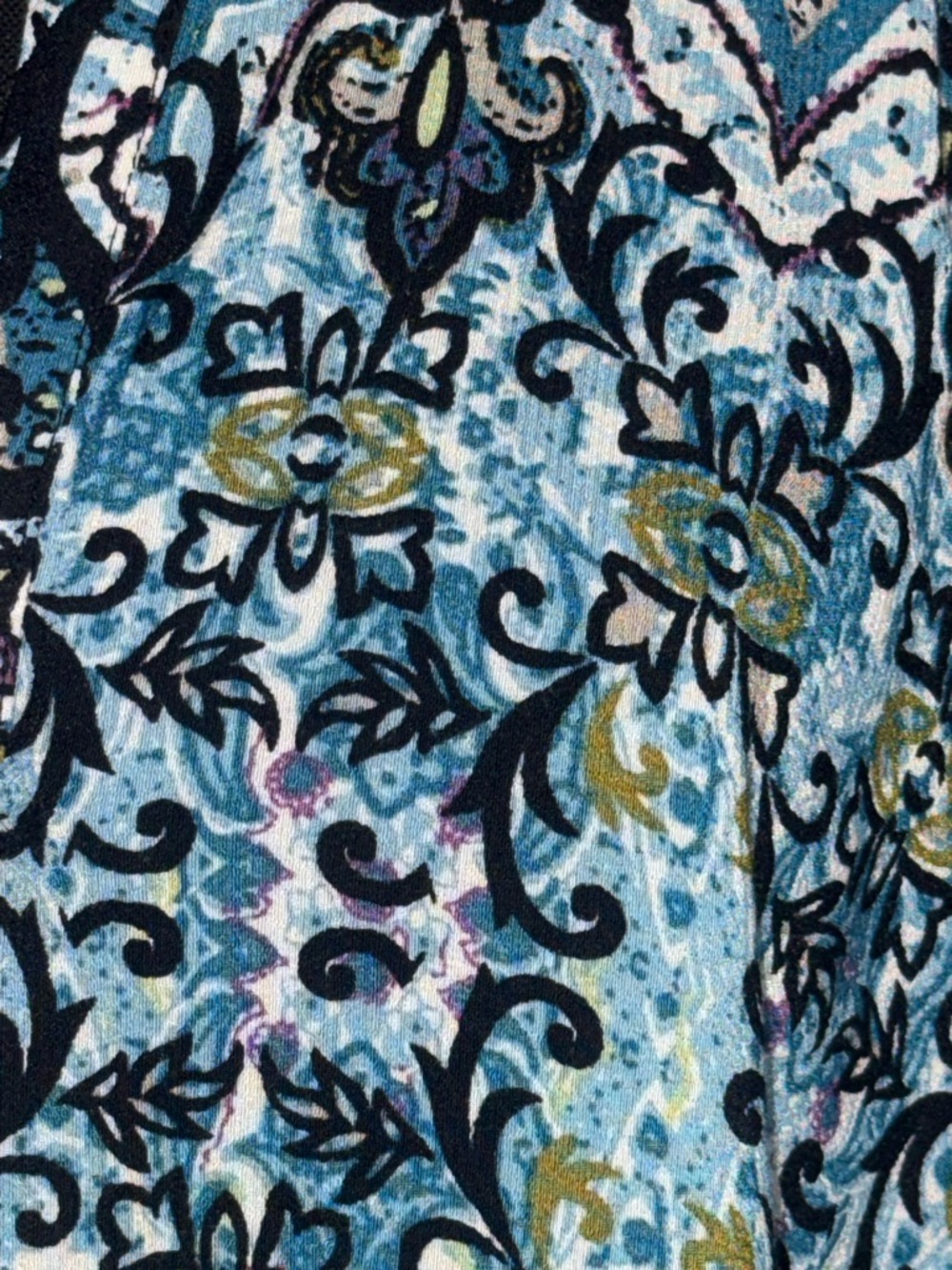 J. Jill Blue, Black and Cream Printed Long-Sleeve Tunic - Picture 4 of 6